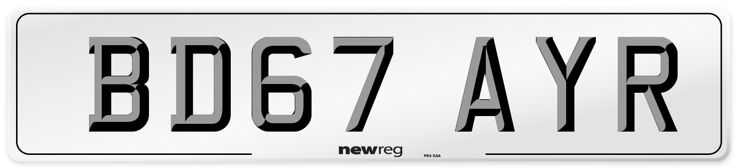 BD67 AYR Number Plate from New Reg